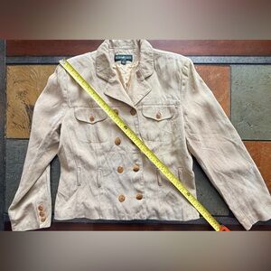Bushwhacker vintage p coat Shacket blazer no belt cream size 10 USA tencel y2k